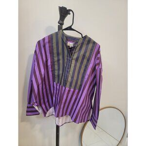 Psophía Cotton Blouse with Abstract Print in Size Medium